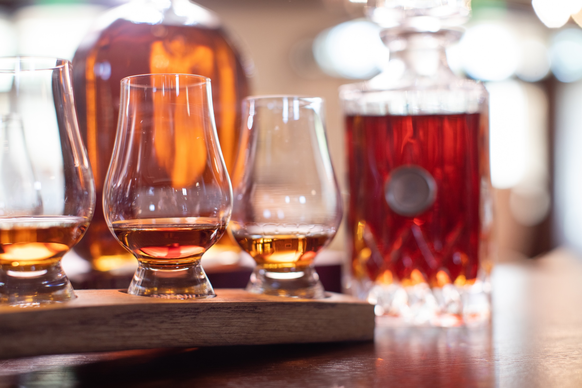 A flight of bourbon.