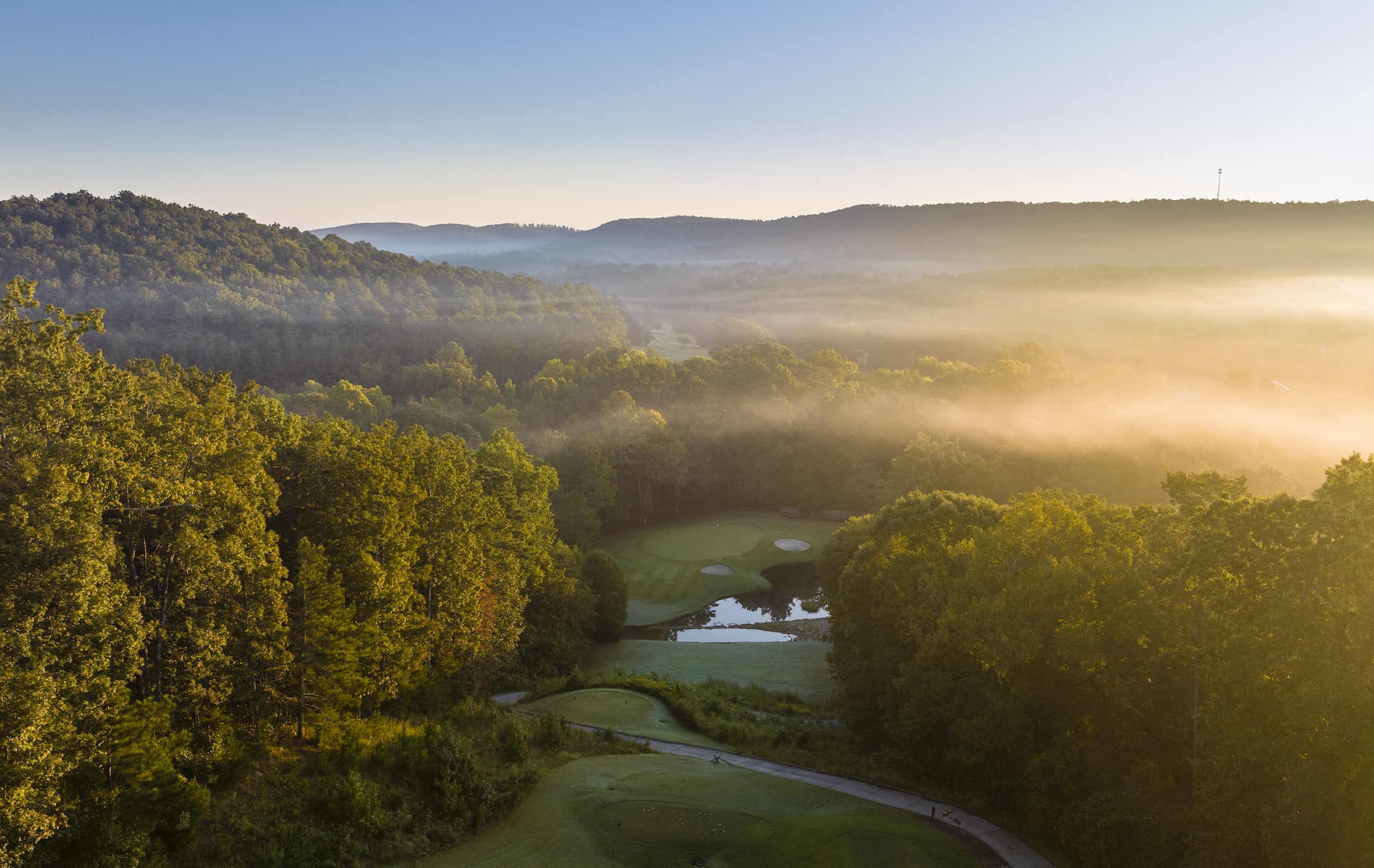 An aerial view of the grounds at Barnsley Resort.