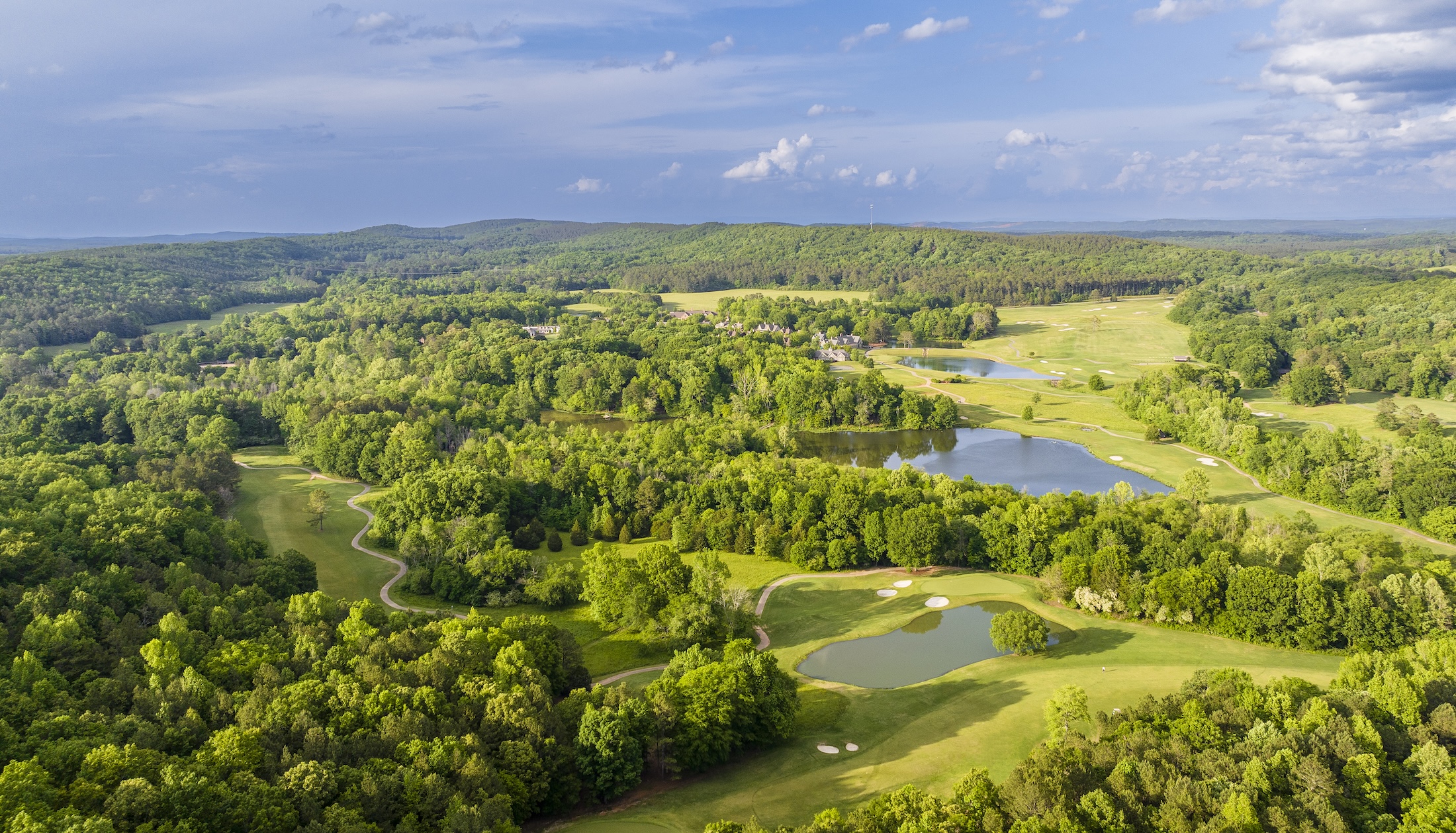 An aerial view of the grounds at Barnsley Resort.