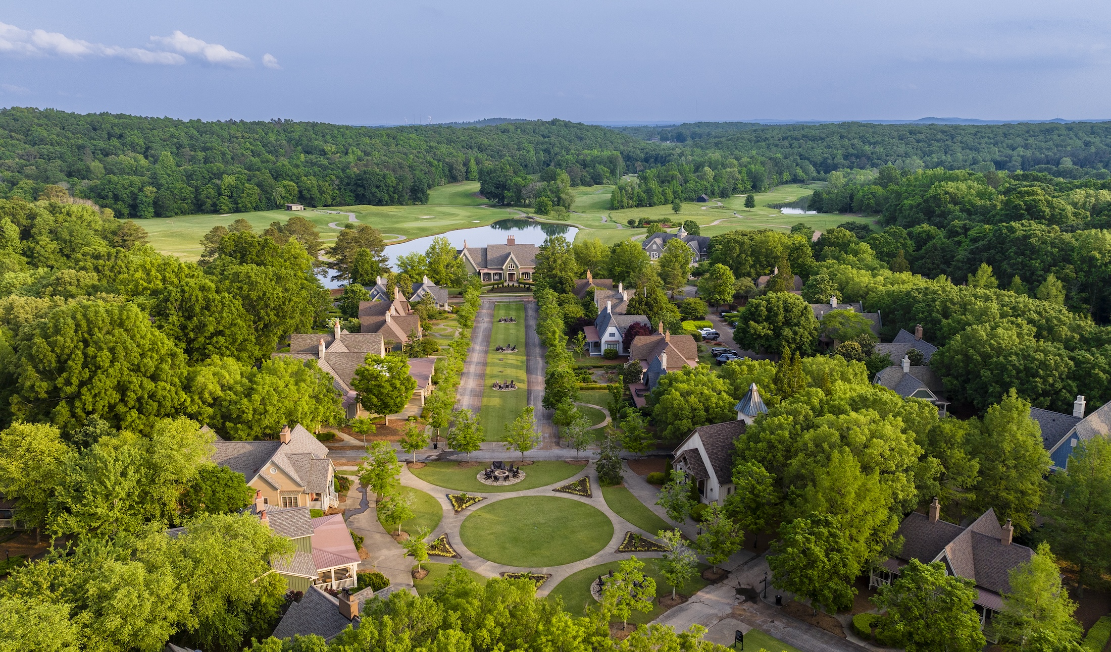 An aerial view of Barnsley Resort.