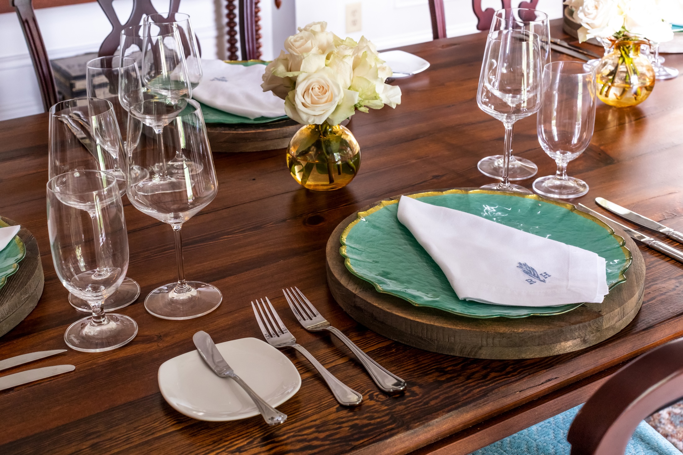 A table setting at Rice House at Barnsley Resort.