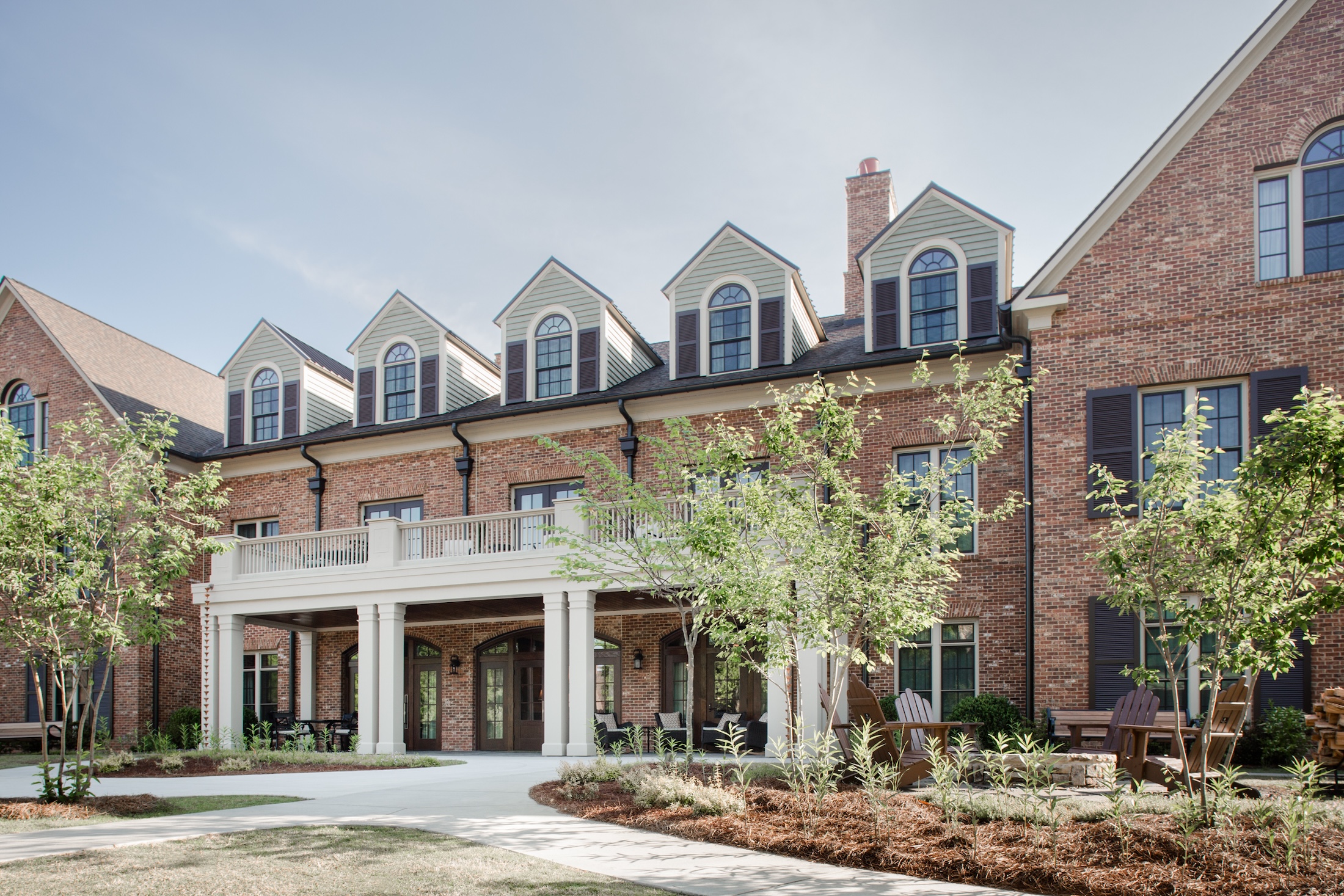 The exterior of an inn at Barnsley Resort.