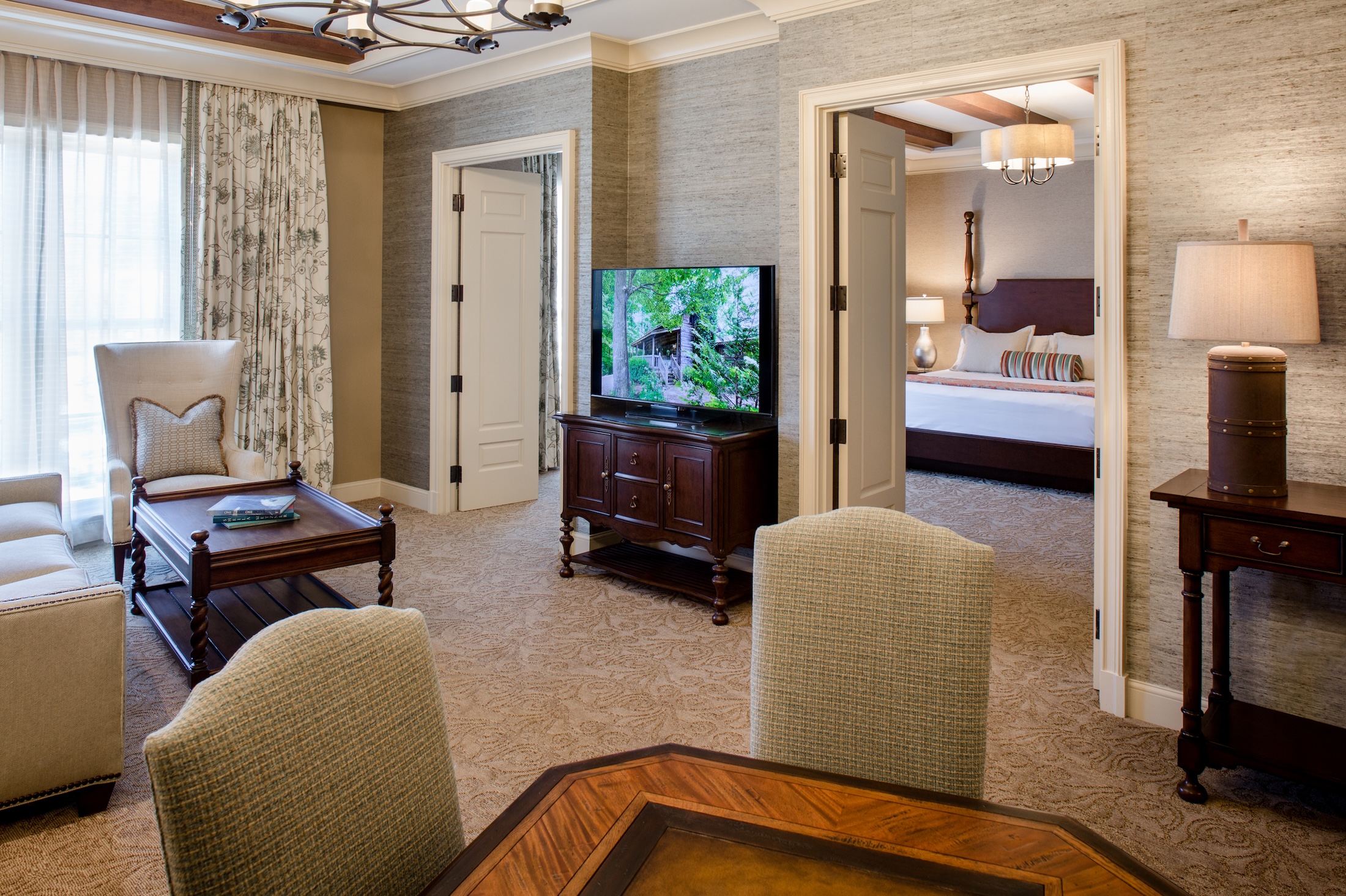 A living area in the Executive Suite at The Inn at Barnsley Resort.