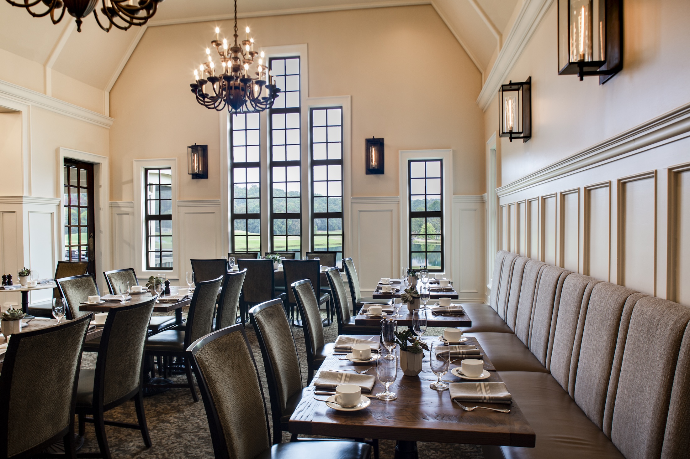 The main dining room at Woodlands Grill.