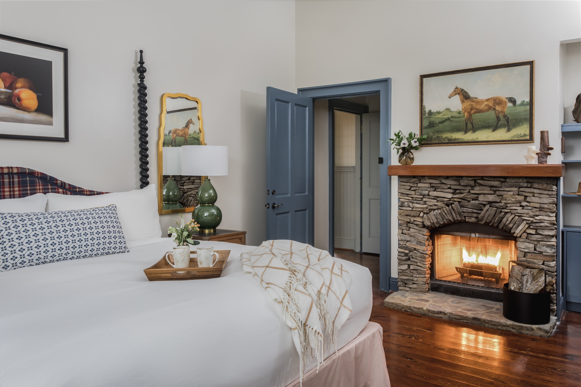 The bedroom suite in the accessible Manor Cottages at Barnsley Resort.