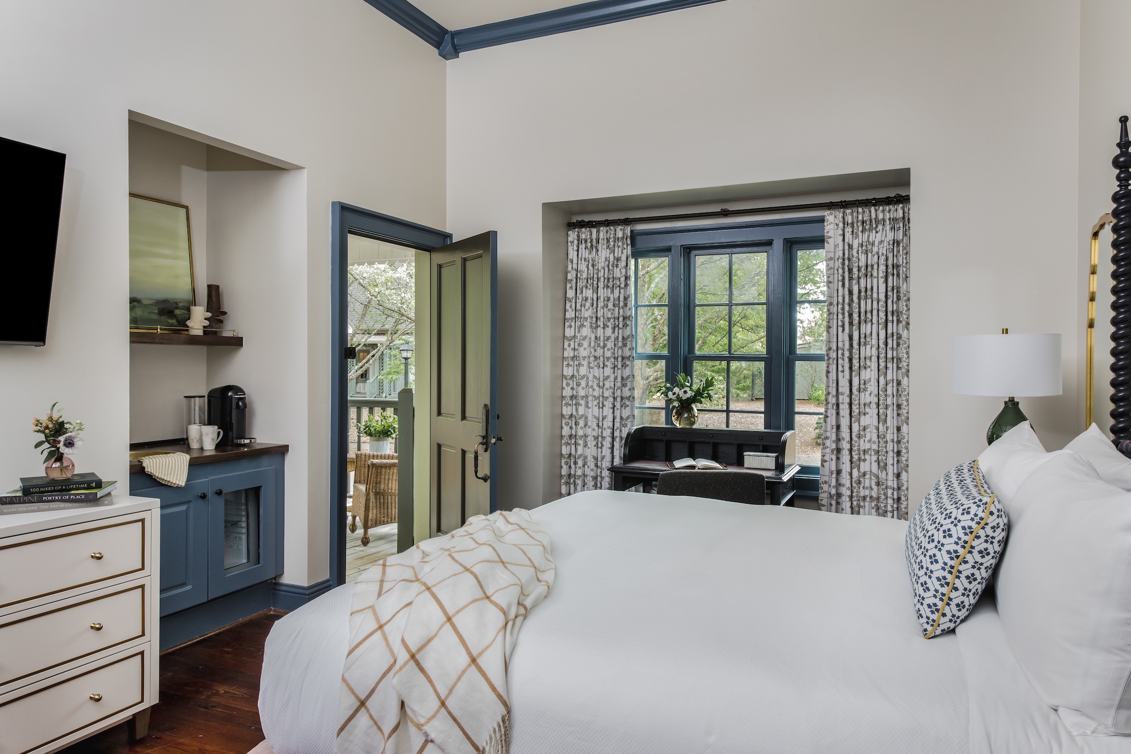 The bedroom suite in the accessible Manor Cottages at Barnsley Resort.